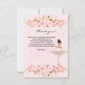 可愛いモダンリトルバレリーナ写真ベビーシャワー サンキューカード (正面)