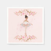 可愛いモダンリトルバレリーナ写真ベビーシャワー スタンダードカクテルナプキン (正面)