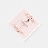 可愛いモダンリトルバレリーナ写真ベビーシャワー スタンダードカクテルナプキン (角)