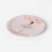 可愛いモダンリトルバレリーナ写真ベビーシャワー ペーパープレート (アングル)