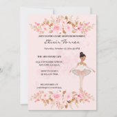 可愛いモダンリトルバレリーナ写真ベビーシャワー 招待状 (正面)