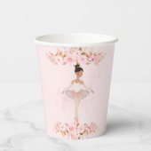 可愛いモダンリトルバレリーナ写真ベビーシャワー 紙コップ (裏面)
