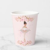 可愛いモダンリトルバレリーナ写真ベビーシャワー 紙コップ (正面)