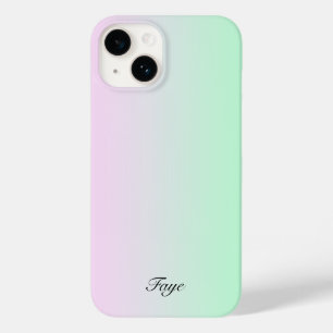 可愛いモダンレインボグラディエントの色背景の名前 Case-Mate iPhone 14ケース