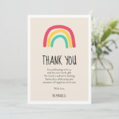 可愛いモダンレインボーベイビーシャワー サンキューカード (スタンド正面)