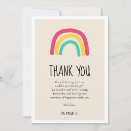可愛いモダンレインボーベイビーシャワー サンキューカード
