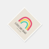 可愛いモダンレインボーベイビーシャワー スタンダードカクテルナプキン (角)