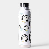 可愛いモダンレインボーペンギンのグラデーション ウォーターボトル (左面)