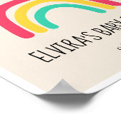 可愛いモダンレインボー赤ちゃんシャワー ポスター (角)