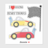 可愛いモダンレースカースピードウェイミニマリスト シール (シート)