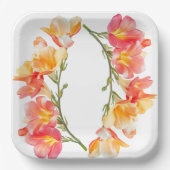 可愛いモダンワイルドフラワーガーデン緑の赤ちゃんシャワー ペーパープレート (正面)