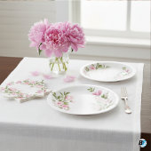 可愛いモダンワイルドフラワーガーデン緑の赤ちゃんシャワー ペーパープレート