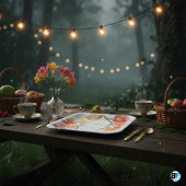 可愛いモダンワイルドフラワーガーデン緑の赤ちゃんシャワー ペーパープレート