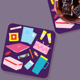 可愛いモダン先生必需品コースター コースター