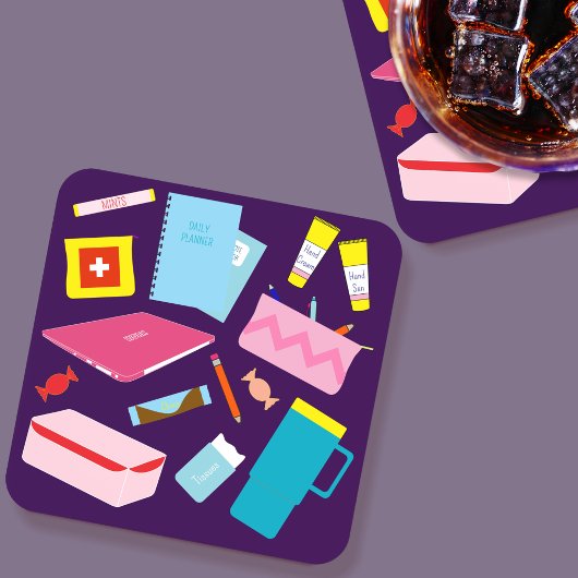 可愛いモダン先生必需品コースター コースター