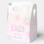 可愛いモダン冬ワンダーランドピンク第1誕生日 フェイバーボックス (オープン)