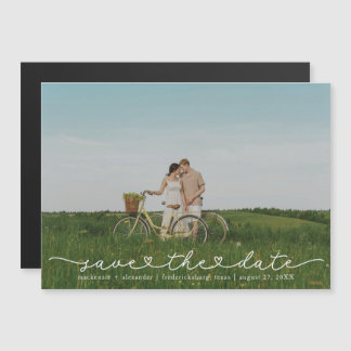 可愛いモダン台本の写真Save The Date Card Magnet マグネット招待状