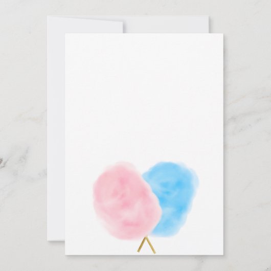 可愛いモダン性分が青いピンクの綿キャンディを明かす 招待状 (裏面)