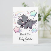 可愛いモダン恐竜の赤ちゃんシャワー サンキューカード (スタンド正面)