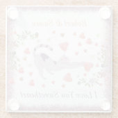 可愛いモダン愛する赤いハートバレンタインデー ガラスコースター (裏面)