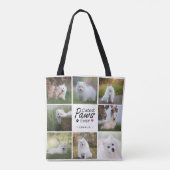 可愛いモダン愛犬の写真コラージュ トートバッグ (裏面)