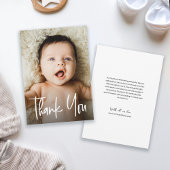 可愛いモダン手打ちボーイ写真赤ちゃんシャワー サンキューカード