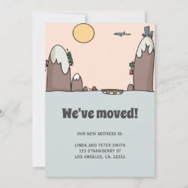 可愛いモダン新しいアドレス大きな動き 案内状