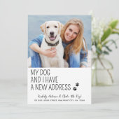 可愛いモダン新しい住所カスタム写真犬の移動 案内状 (スタンド正面)