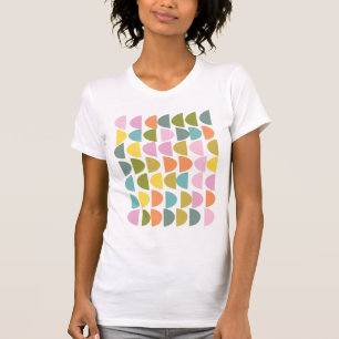 可愛いモダン春色の幾何学模様 Tシャツ