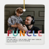 可愛いモダン機能Tyopgraphyフォトクリスマス セラミックオーナメント (裏面)