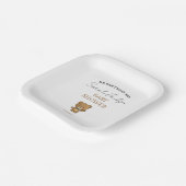 可愛いモダン水の色テディベア赤ちゃんシャワー ペーパープレート (傾斜あり)