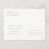 可愛いモダン水彩メオウィクリスマスライトキャット シーズンポストカード (裏面)