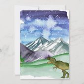 可愛いモダン水彩恐竜グリーン誕生日 招待状 (裏面)