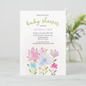 可愛いモダン水彩野草イラストレーション 招待状 (スタンド正面)