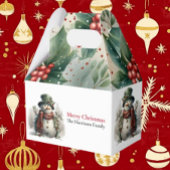 可愛いモダン水彩雪の男の願い フェイバーボックス