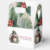 可愛いモダン水彩雪の男の願い フェイバーボックス (オープン)