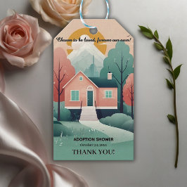 可愛いモダン永遠の里親養子縁組 ギフトタグ