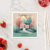 可愛いモダン永遠の里親養子縁組 スタンダードカクテルナプキン (インサイチュ)