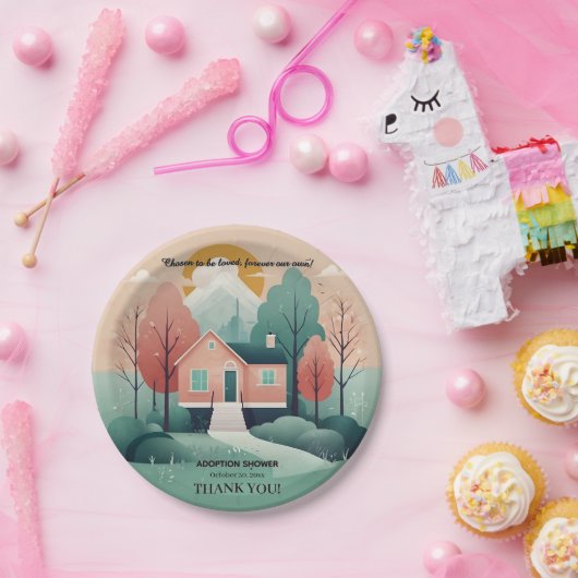 可愛いモダン永遠の里親養子縁組 ペーパープレート (パーティー)