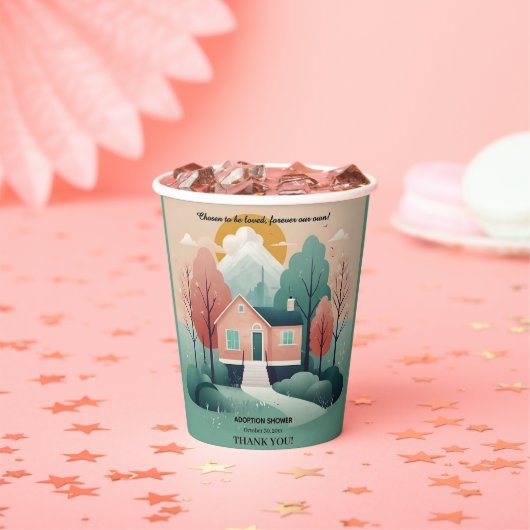 可愛いモダン永遠の里親養子縁組 紙コップ (インサイチュ)