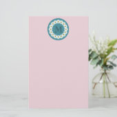 可愛いモダン漫画ガーリーハチのモノグラム 便箋 (スタンド正面)