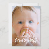 可愛いモダン私のゴッドファーザーの写真カード 招待状 (正面)