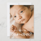 可愛いモダン私のゴッドマザーの写真カード 招待状 (正面)