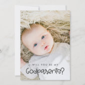 可愛いモダン私のGodparentsの写真カード 招待状 (正面)