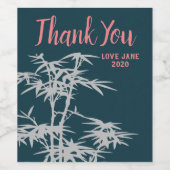 可愛いモダン竹感謝していのプレゼント ワインラベル (シングルラベル)