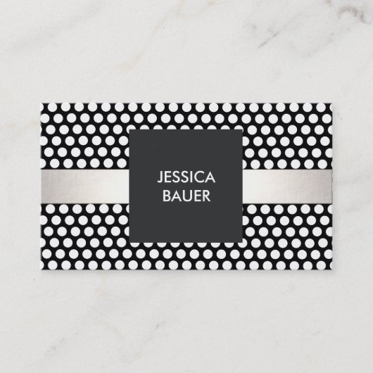 可愛いモダン美しい白黒パターン 名刺 (正面)