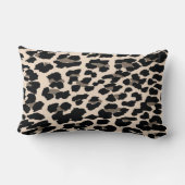 可愛いモダン花オンヒョウ柄パーソナライズされた- ランバークッション (裏面)