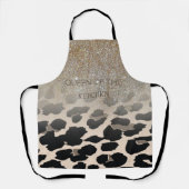 可愛いモダン花柄のヒョウ エプロン (正面)
