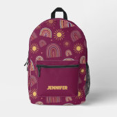 可愛いモダン虹カラフル模様カスタム プリントバックパック (正面)