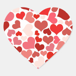可愛いモダン赤いハート ハートシール